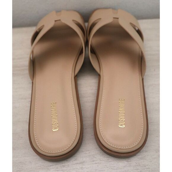 Cushionaire Women's Sz 12W Tan Voyage Slide Sandals + Memory Foam - Picture 13 of 16